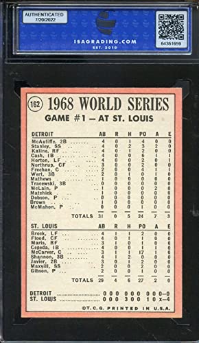 1969 Topps #162 World Series Game 1 Gibson Fans 17; Sets New Record Isa 8 Cardinals Hof #TOP1