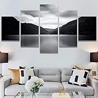 SIGNWIN 5 Panel Canvas Wall Art High Contrast Scenery for Home Decorations Ready to Hang - 60