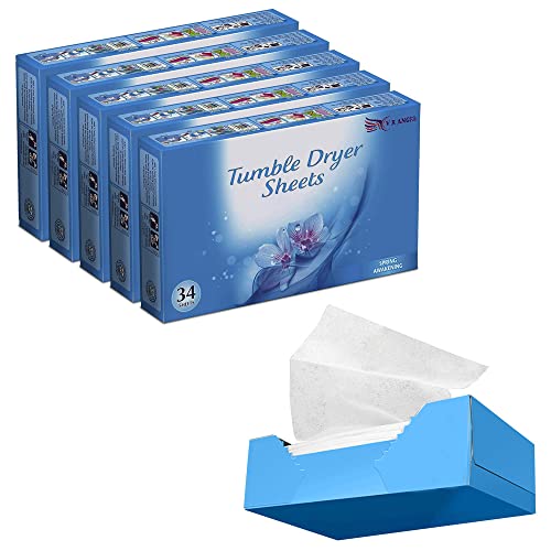 VR Angel 5 x Tumble Dryer Sheets, 170 Spring Awakening Sheets, Fabric Conditioner Fresh Clothes, Long Lasting Freshness When Tumble Drying for Clean & Soft Fabrics