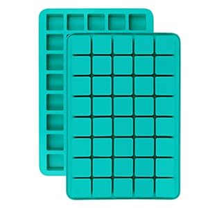 Mity rain 2 Pack 40-Cavity Square Caramel Candy Silicone Molds,Chocolate Forf Truffles, Fat Bombs Keto Snacks, Whiskey Ice Cube Tray,Grid Fondant Mould,Hard Candy Pralines Gummy Jelly Mold