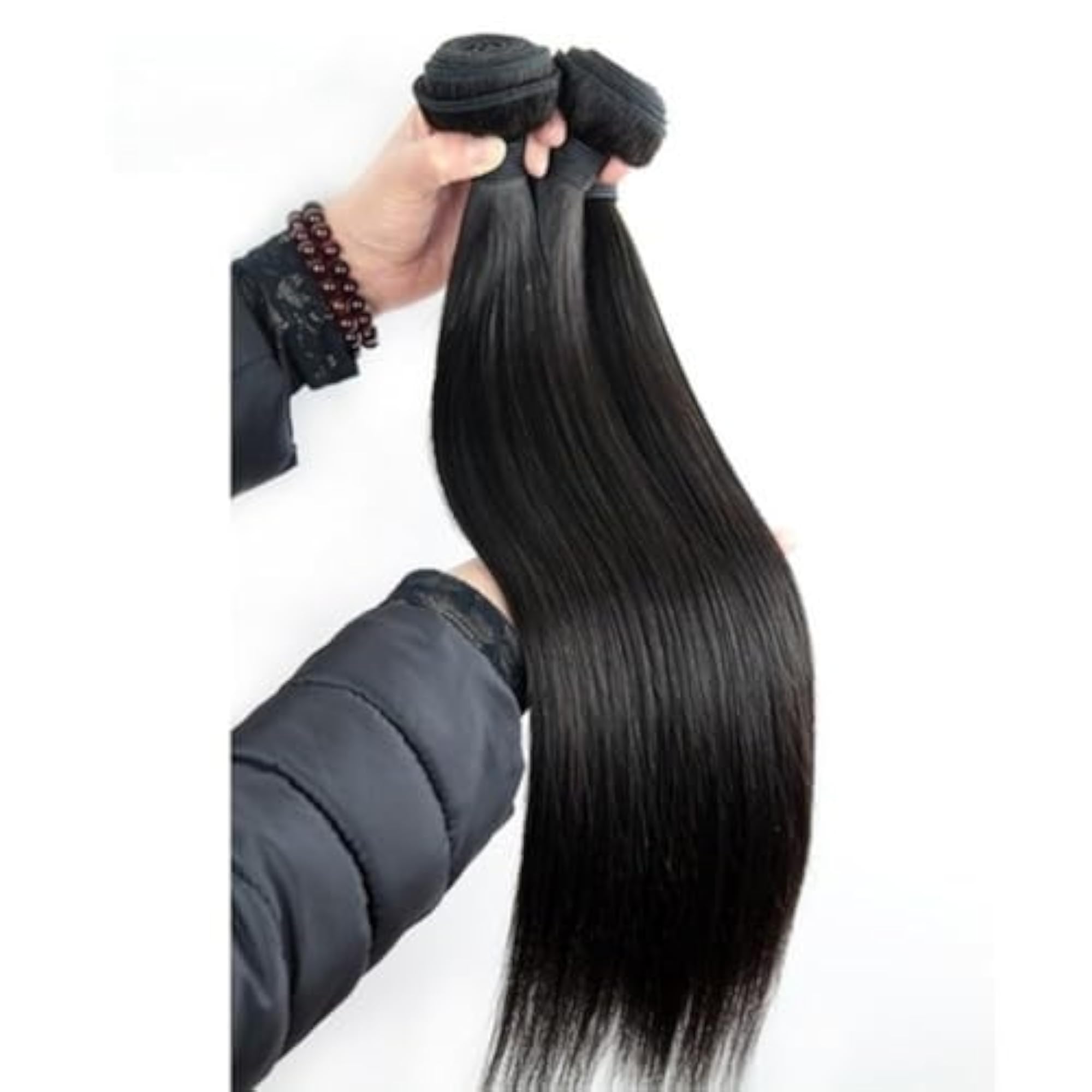Virgin Remy Human Hair Extensions, 14 Inch Natural Straight Black