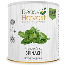 Ready Harvest Freeze Dried Food - Spinach | Emergency Vegetables | Camping Essentials | #10 Can | 25-Year Shelf Life | Cans Filled to the Top