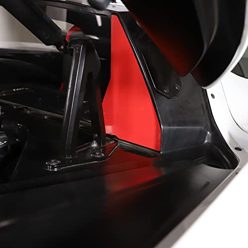 Image of Engine Bay Front Wall Cover Trim Compatible with Corvette C8 Stingray 2020-2023 Aluminum Alloy Red 2PCS Engine compartment Interior Decoration Accessories