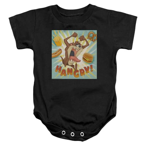 Image of Looney Tunes Taz Hangry Unisex Infant Snap Suit for Baby (6 Months) Black