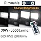 Etrogo 30W LED Strahler mit Bewegungsmelder Außen Fernbedienung 3000LM 42 Leds 6000K Kaltweiß Dimmbar LED IP66 Wasserdicht für Garten Garage Hof Sportplatz [Energieklasse E]
