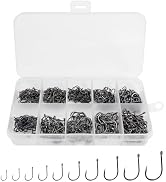 UCEC 500pcs Small Fishing Hooks Set Saltwater High Carbon Steel, Black