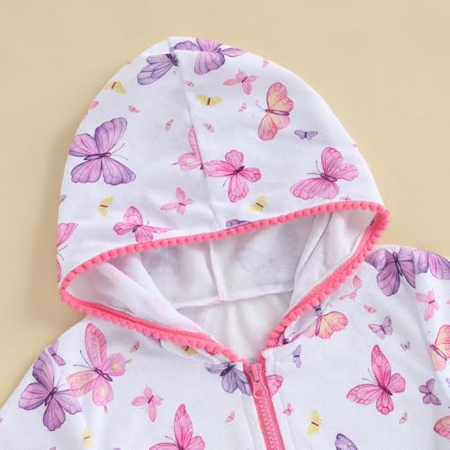 Hekkomird Girls Cover Ups for Swimwear Towel Poncho Kids Terry Cloth Swim Cover Up Toddler Hooded Beach Swim Robe 5