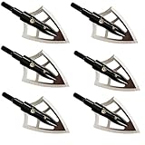 wolfman Archery Hunting Broadheads Hunting Arrow Heads 100 Grain Screw-in 2 Blades Arrow Hunting Tips for Archery Target Hunting Shooting 6/12Pack (6pcs + 1 x Storage Box)