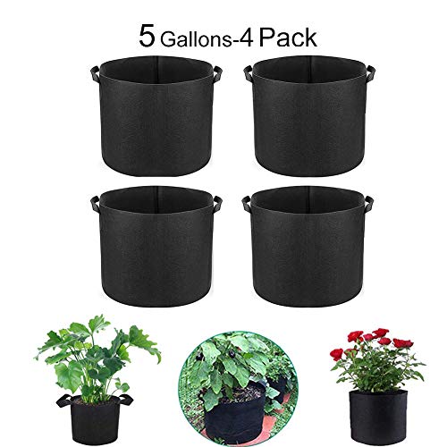 Grow Bags 5 Gallon, Vegetables/Flower/Plants Growing Bag,300G Thickened Nonwoven Heavy Duty Aeration Fabrick