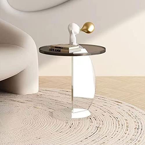 Table d'appoint ronde en acrylique et petite table basse moderne de salon