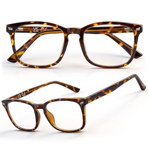 LianSan Sturdy Distance Glasses for Women Men - Short-Sighted Eyeglasses with Spring Hinge(Tortoise-1.0x)