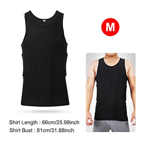 Men’s Padded Football Shirt Rib Protectors Anti Shock Silicone Padded Vest Shorts Pant Sports Protection Accessory Basketball Protective Gear Rugby Tank Top(vest) - Image 3