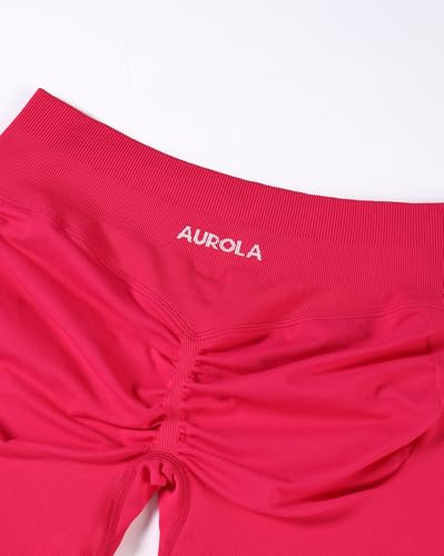 Image of AUROLA Influence Workout Shorts for Women,2.5 3.5 4.5 5.5 6.5 No Roll Up Squat Proof Scrunch Seamless Compression Gym Short