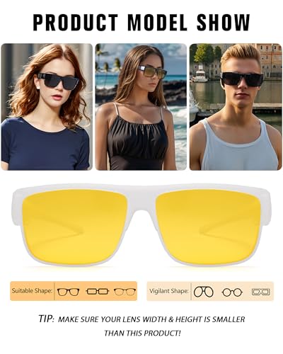 Pro Acme Over Glasses Sunglasses Polarized Rectangular Over Glasses Shades Square Retro Lightweight UV Pretection3