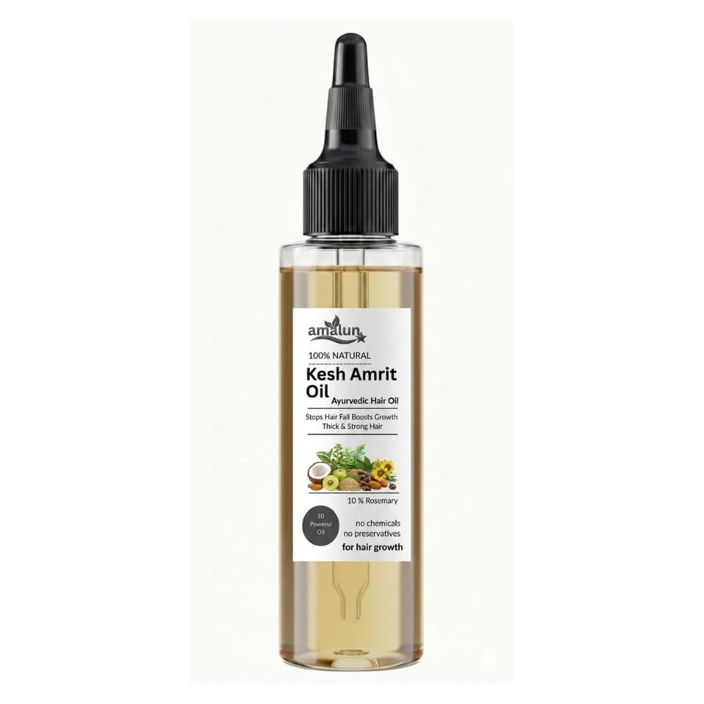 Kesh Amrit Ayurvedic Hair Growth Solution for Long & Strong Hair | Anti Hair Fall Formula with Rosemary & Natural Herbs | Thick, Healthy & Shiny Hair | 100% Natural | Made in India-image-34