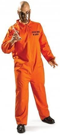 Mens Hannibal Lecter Lector Jumpsuit Prisoner Halloween Fancy Dress Costume Outfit STD & XL (STD 