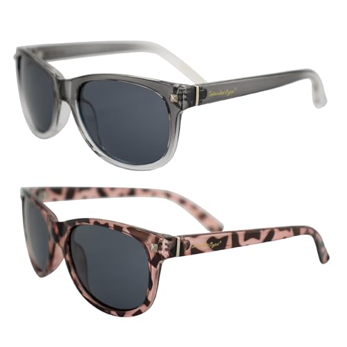 Barbados Polarized Sunglasses for Men or Women Gradient Grey Clear Frame w/Smoke Lens