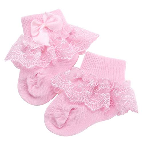 4 Pair Little Baby Girl Princess Eyelet Frilly Lace Ruffles Socks Set4