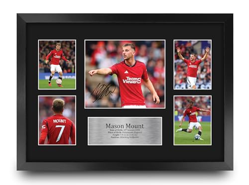 HWC Trading FR A3 Mason Mount Printed Memorabilia Signed Autograph Photograph Display for Football Fans and Supporters - A3 Framed