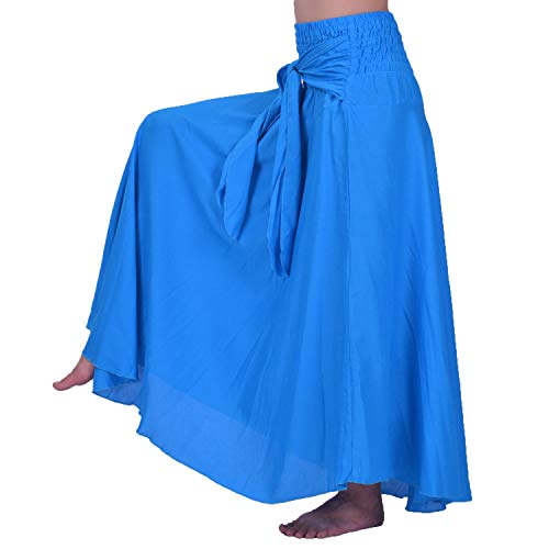 Lofbaz Women's Long Bohemian Maxi Skirt Hippie Gypsy Boho Dress - Blue #35 OS2
