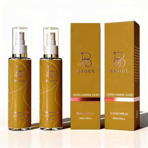 Image of BSOUL Air Freshener Spray 100 ML Pack of 2 Oud Amber | Calming Floral Room & Nature Inspired Fragrance for Car Non-Toxic & Long-Lasting Room Freshener