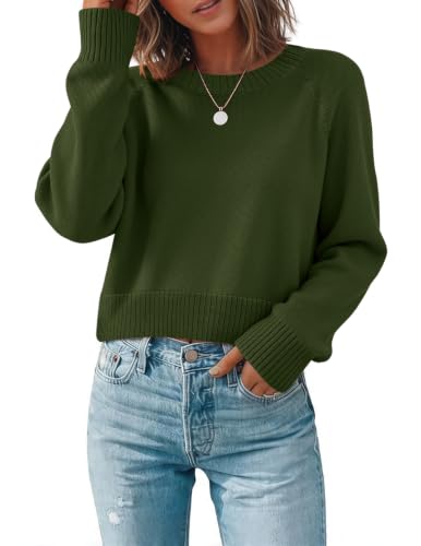 Image of ZEAGOO Jumpers for Women UK Long Sleeve Tops Crew Neck Knitted Jumpers