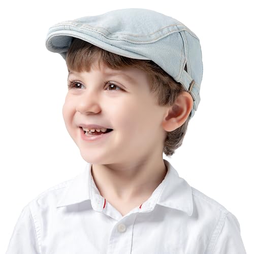 Jastore Kids Boys Denim Newsboy Cap Kids Vintage Flat Caps Ivy Hat