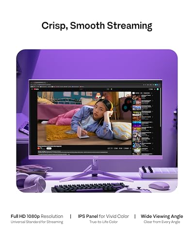Image of Pixio PX246 Wave Purple 24 inch 120Hz Refresh Rate FHD 1080p Resolution IPS Panel 4ms GTG Response Time Gaming Monitor with Adaptive Sync