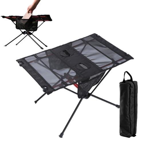 Table de pique-nique pliable avec 2 porte-gobelets pour camping et jardin - 2