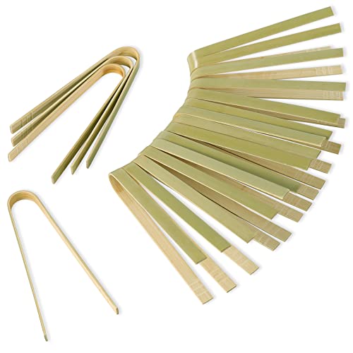 [30 Pcs] Bamboo Wooden Disposable Tongs Utensils - 4.75 Inch Natural Toast Mini Tongs For Appetizers Cooking Bread Chips Cheese Fruits Salad Small Bites Party&Restaurant Foods #TOP12