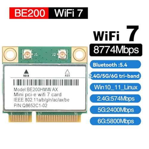 Carte WiFi 7 Mini PCI-E BE200HMW Bluetooth 5.4