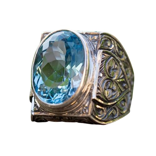 Bague vintage homme cristal bleu pour sublimer un style masculin trop classique