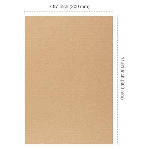 NGOSUET 100 Stück Wellpappe 20 x 30 cm, Wellpappbögen 3mm Dick Braune Wellpappe zum Basteln Braun für Kunsthandwerk, DIY, Modellbau und Verpackung