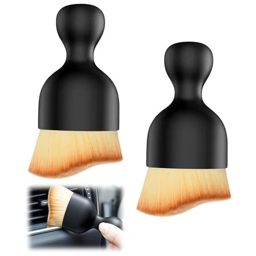 Lot de 2 brosses douces pour intérieur de voiture – Brosse ultra douce pour intérieur de voiture – Brosse à poussière intérieure de voiture – Brosse à poussière anti-rayures pour l'intérieur de la