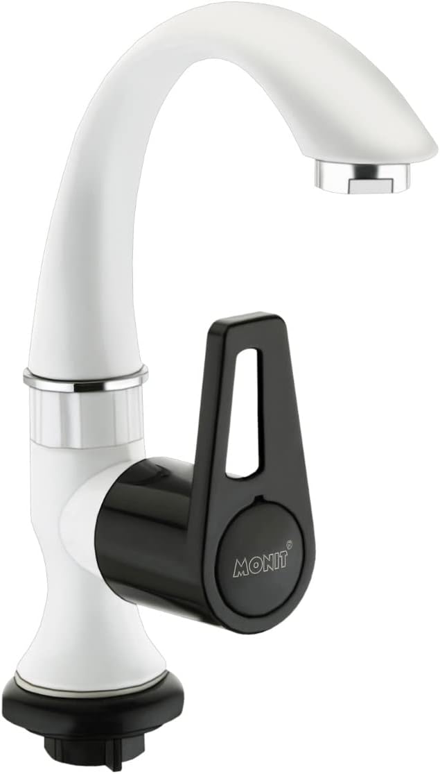 MTR PVC Swan Neck Tap for Kitchen/Bathroom Wash Basins Big Neck with Teflon Tape White (wash Basin tap)