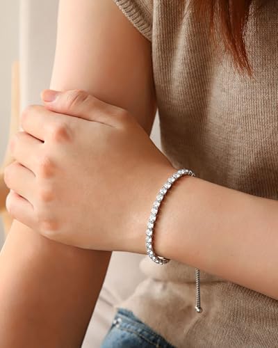 Cubic Zirconia Tennis Bracelet for Women Christmas Anniversary Valentines Birthday Gifts for Daughter Wife Girlfriend Her 5