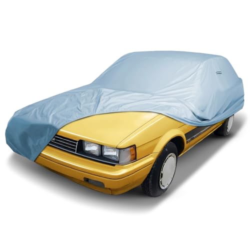 Image of iCarCover Premium Car Cover for 1985-1988 Chevy Nova 4-Door Sedan Heavy Duty Waterproof All-Weather Automobiles Custom Fit Indoor Outdoor UV Snow Protection Covers with Straps and Bag