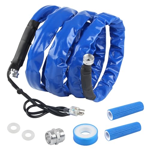 Image of 15 FT Heated Water Hose For Rv Antifreeze-45 ℉ Freeze Protection,Lead And BPA Free, With Energy-Saving Thermostat And 5 /8 inchInner Diameter And 3 /4 inch Adapter