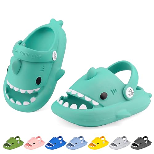Kids Shark Cloud Slides | Boys Girls Slip On Sandals | Toddler Beach Slippers | Youth Fish Flip Flops Pool Shower Shoes