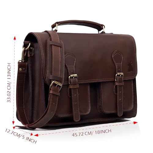 Leather Messenger Bag For Men, Vintage Handmade Laptop Briefcase and Shoulder Bag for Men - Image 5