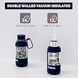 Exllena Insulated Water Bottle 350ml, Keeps Drinks Cold 24 Hrs, Dark Blue - Image 5