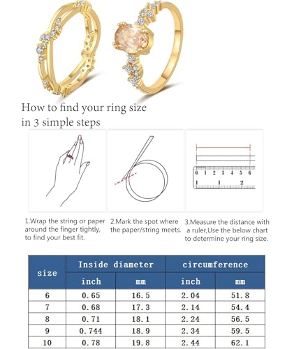 Gold Rings for Women that Don't Tarnish Cubic Zirconia Ring Stackable Rings for Women Dainty 14K Gold Plated Rings Set Wedding Bands for Women Gold Jewelry Ring Size 6 7 8 9 104