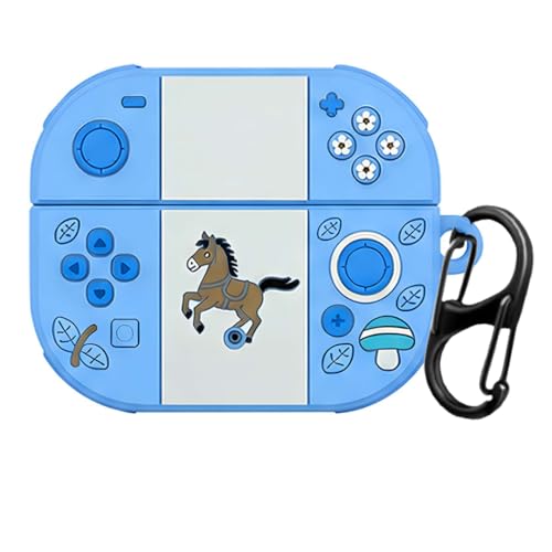 Image of Anvique Silicone Case Cover for Oneplus Nord Buds 4 Pro, Scratch Resistance, Shock Absorption, with Premium Carabiner (Horse SkyBlue S)