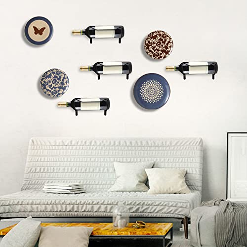 Yimerlen 6 Pcs Spiral Wine Wall Holder, Wall Mounted Wine Rack, Metal Wine Bottle Display Holder For Wine Storage Wall Wine Theme Decor, Black (Level Style) #TOP4