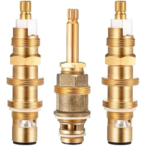 Dreyoo Ceramic Disc Cartridge Replacement for 910-030, Diverter Stem Replacement for 910-022, Shower Valve Faucet Cartridge Compatible with Price/Pfister, Hot Cold Diverter, Brass Construction Cover