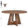 Tribesigns Farmhouse Dining Table, 47 Inch Round Dinner Table for 4, Rustic Round Dining Room Table for Home Dining Room Living Room (Brown)
