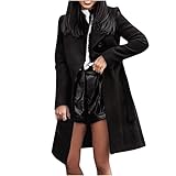 Winterjacke Damen, Wollmantel Winter Peso Jacke Reitweste Motorradjacke Karierter Wollmantel Mango Strickjacken Blouson Jacken Spitze Jacken Zum Bedrucken Bikerweste(Schwarz-6, L)