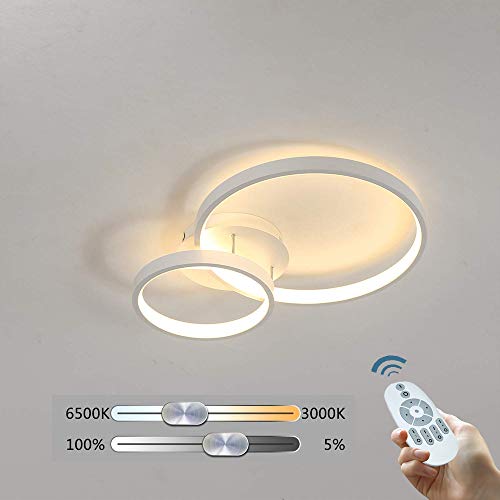 Preisvergleich Produktbild LED Deckenlampe Runde Design Deckenleuchte Wohnzimmer Schlafzimmer Deckenbeleuchtung Hell Groß Lampe Deko Decke Leuchte Modern Wohnzimmerlicht Deckenspot,Steplessdimming,2white