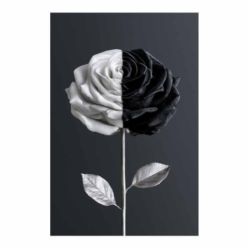 Toile murale HOQIU pour habiller un mur vide avec une affiche noir et blanc moderne