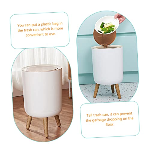 Bote de basura rectangular blanco Vaguelly de 7 litros miniatura 2